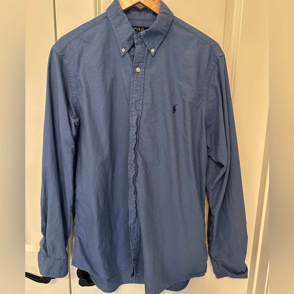 Polo Ralph Lauren Men's Blue button down Shirt size LARGE